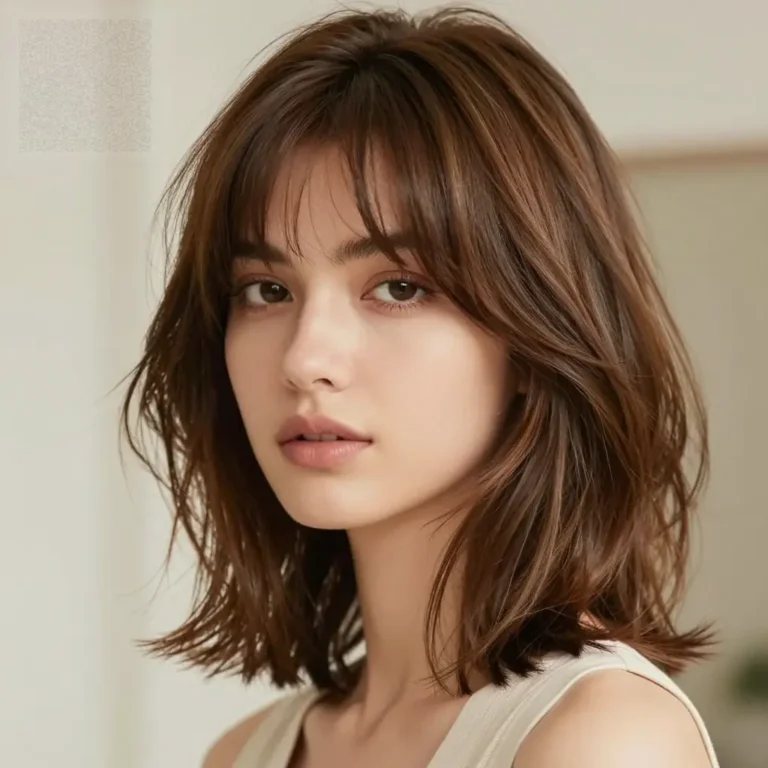 Shaggy Medium Cuts with Curtain Bangs