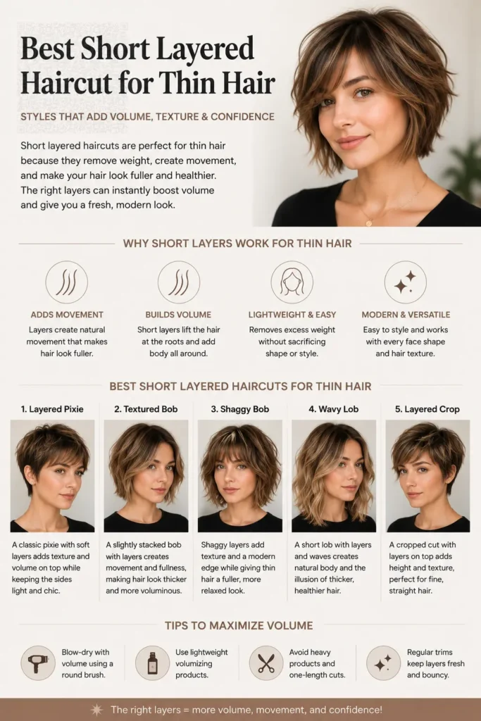 Best Short Layered Haircut for Thin Hair