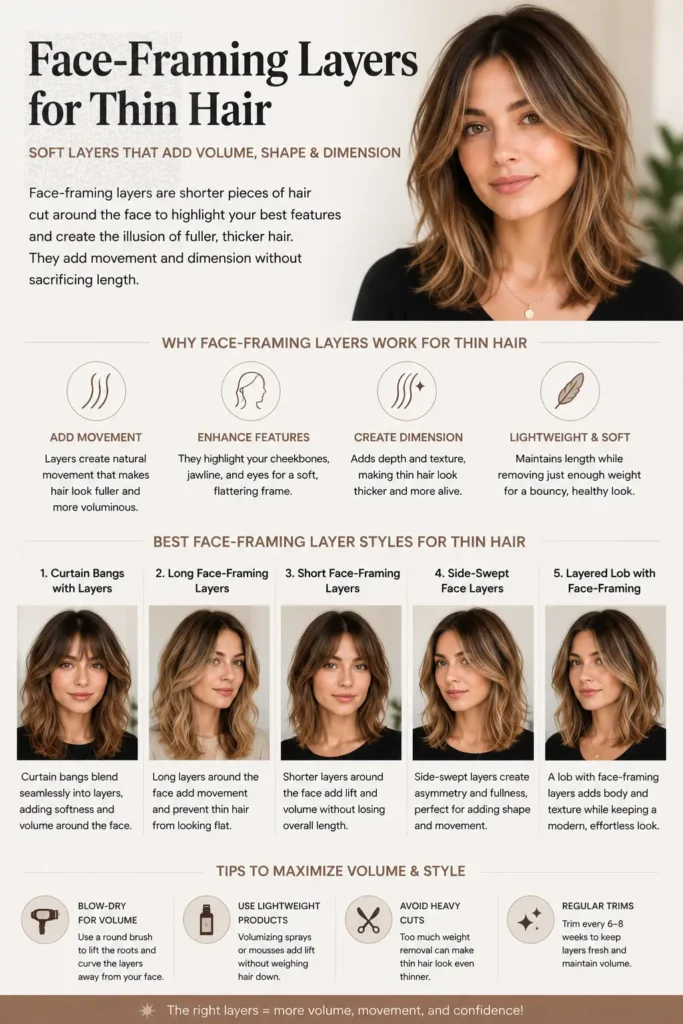 Face-Framing Layers for Thin Hair