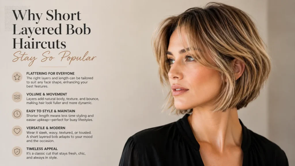 Why Short Layered Bob Haircuts Stay So Popular