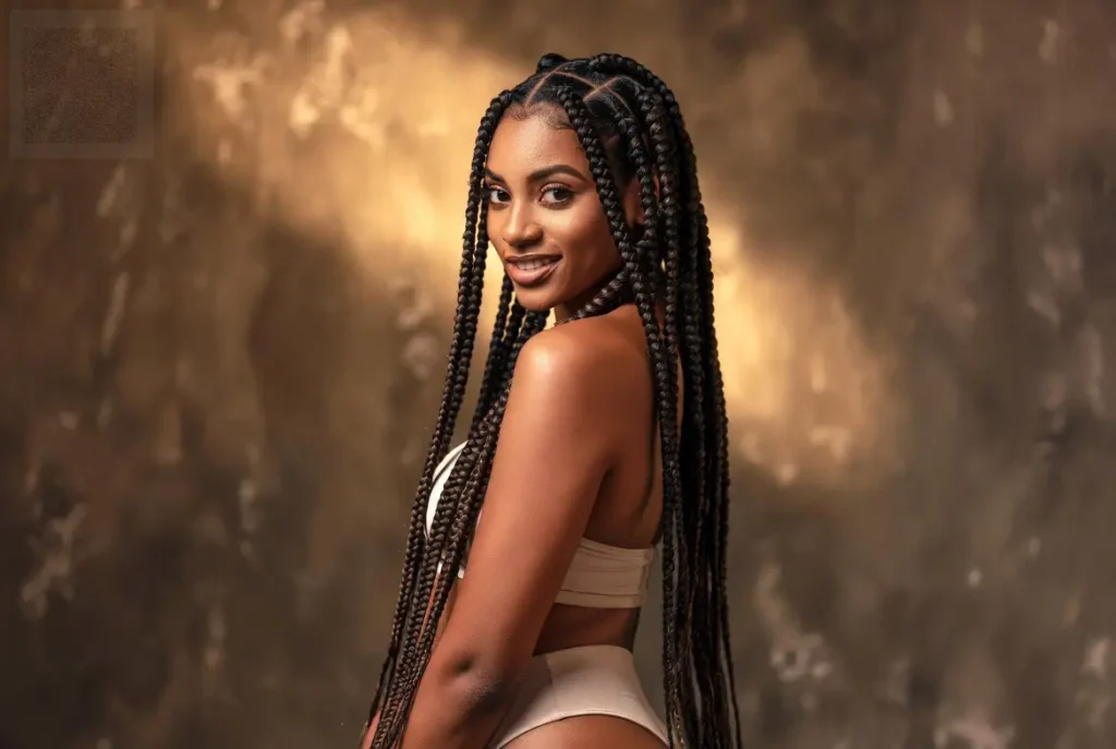 A young woman with classic braids showing the beauty, texture, and timeless appeal of braided hairstyles.