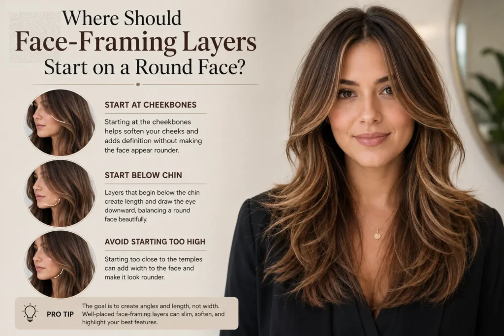 Where Should Face-Framing Layers Start on a Round Face?