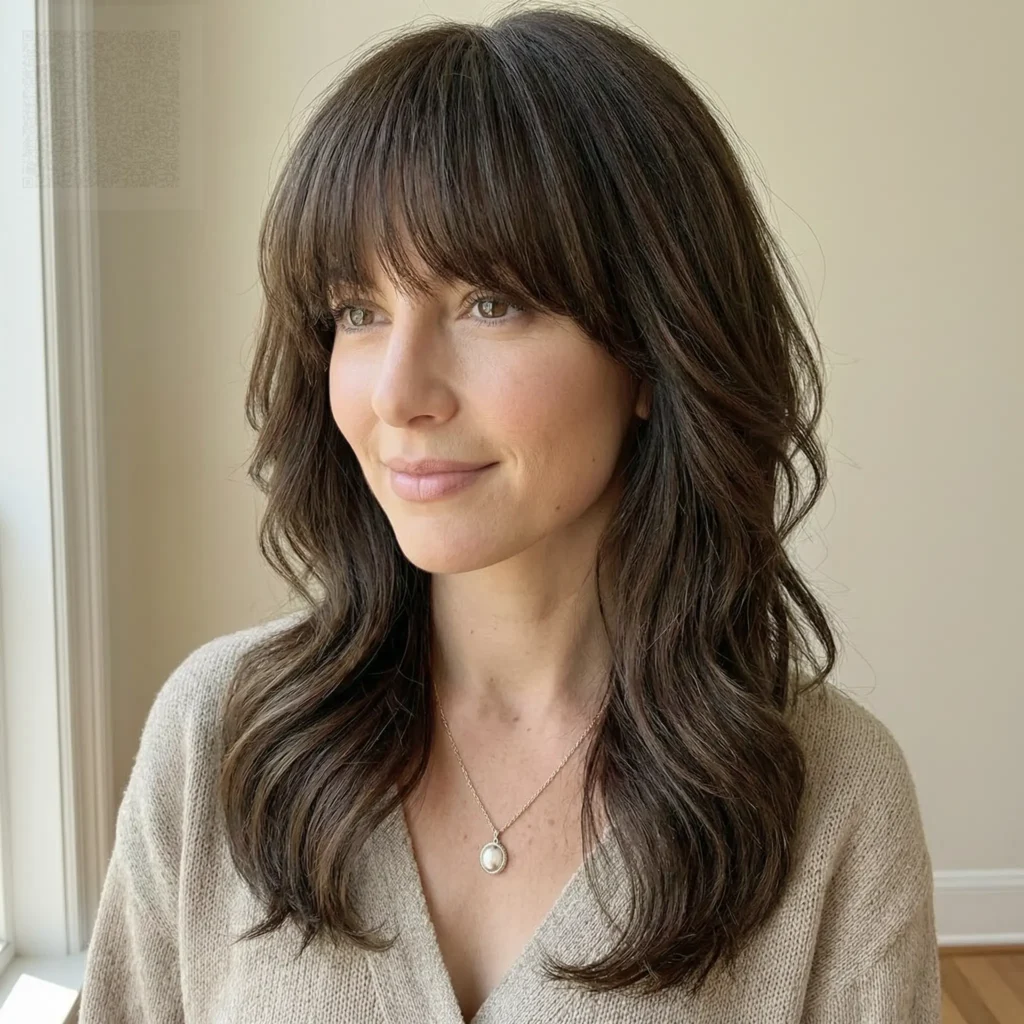Curtain Bangs with Face-Framing Layer