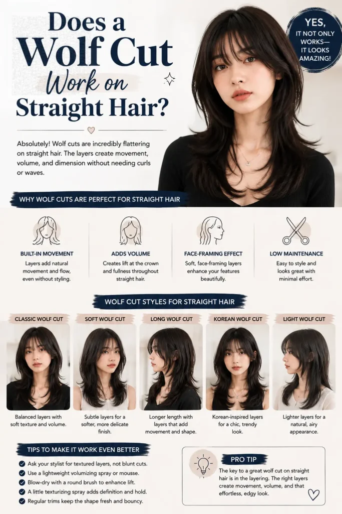 Does a Wolf Cut Work on Straight Hair
