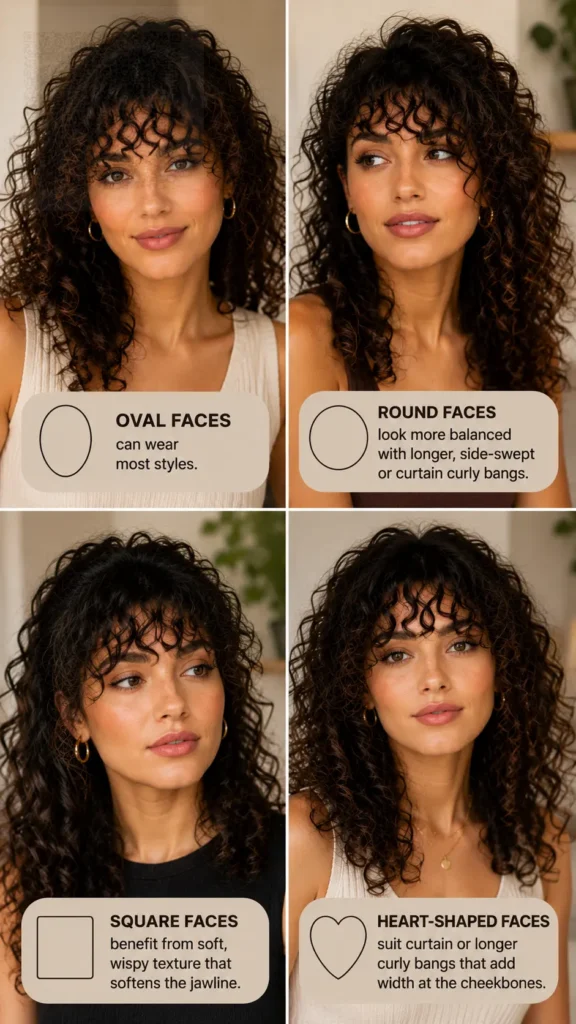Face Shapes & Curly Bangs