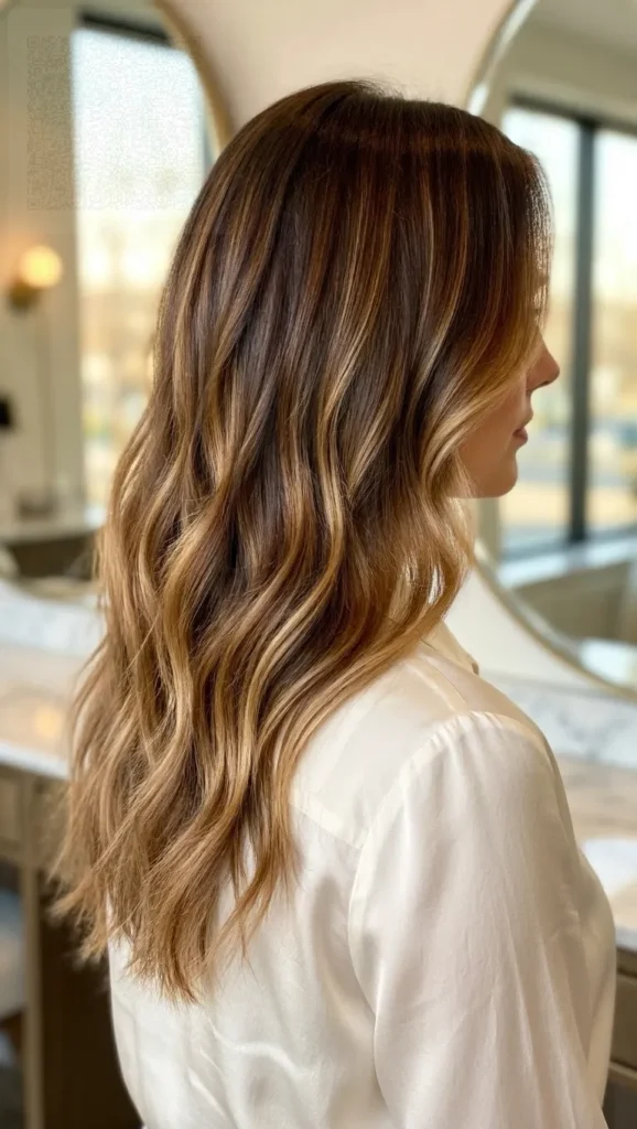 Honey Blonde Balayage on Medium Brunette