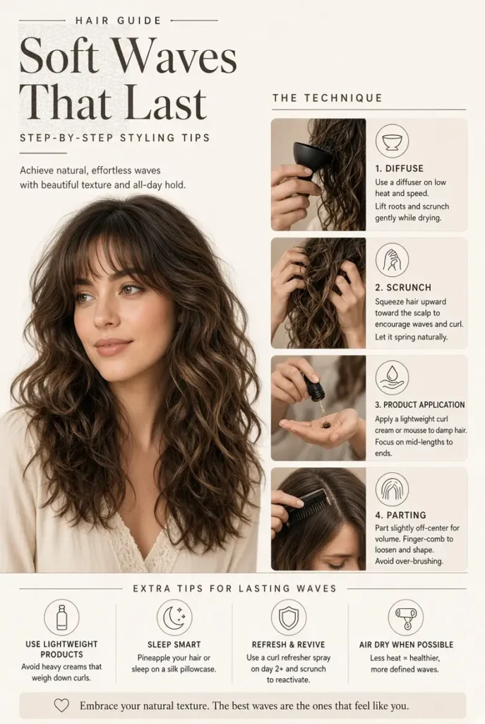 How to Style Wavy Hair With Bangs