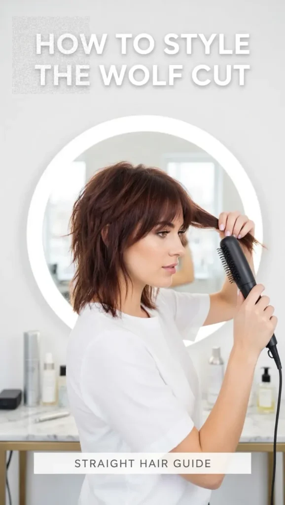 How to Style a Wolf Cut on Straight Hair