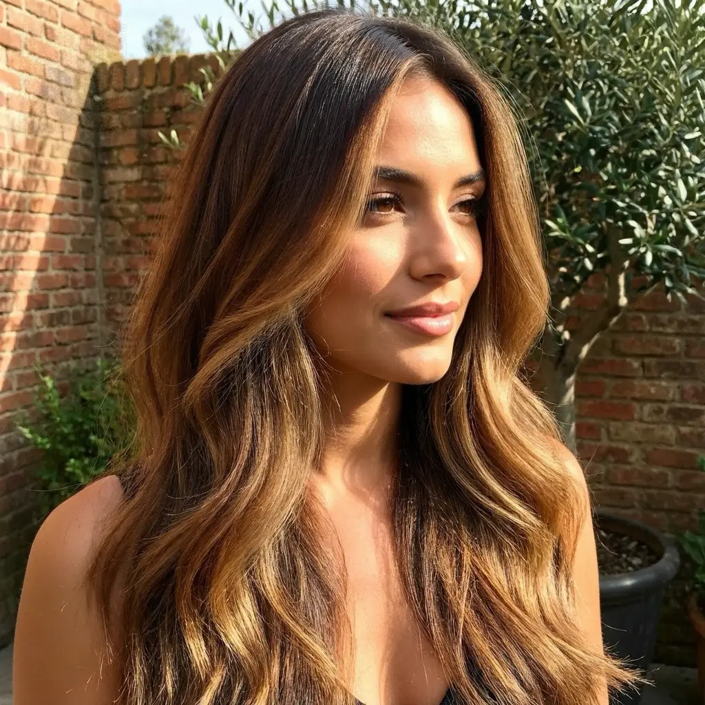 Long Hair with Multi-Tone Brunette Highlights