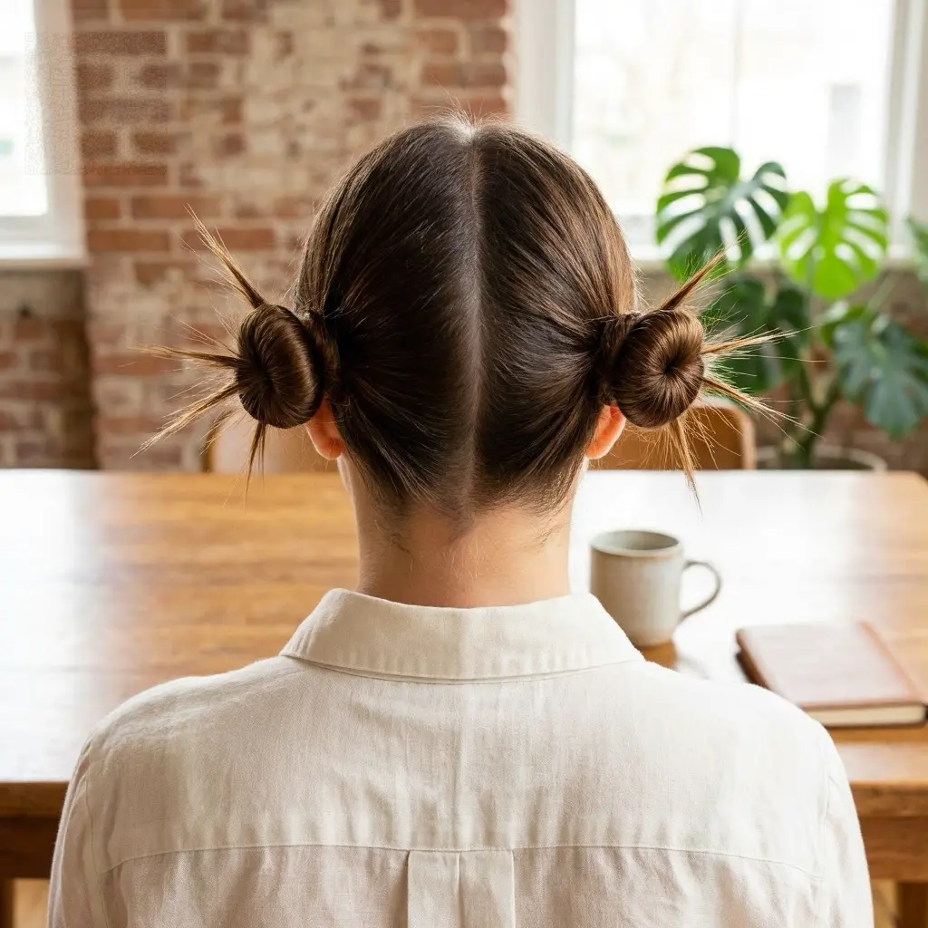 Low Spiky Buns for a Calmer Look
