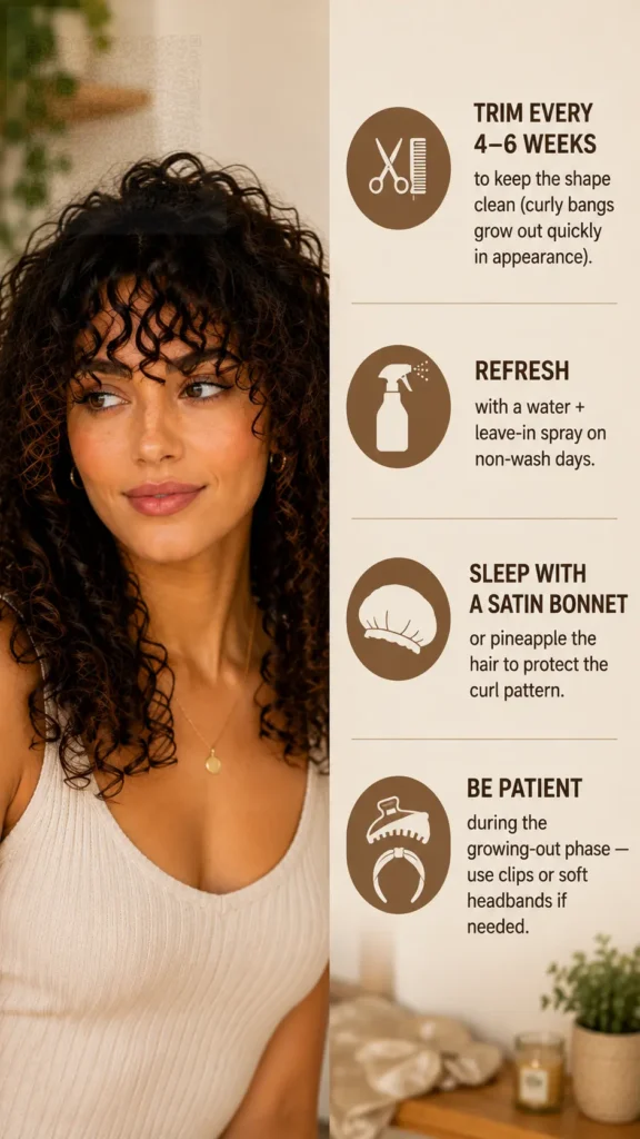 Maintenance Tips for Healthy Curly Bangs