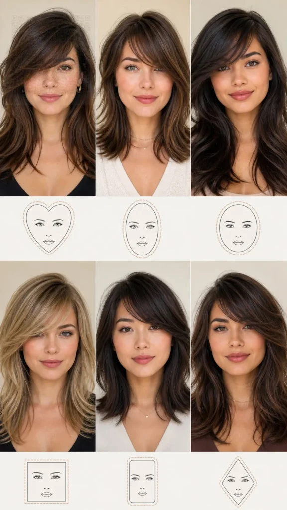 Side Swept Bangs for Every Face Shape