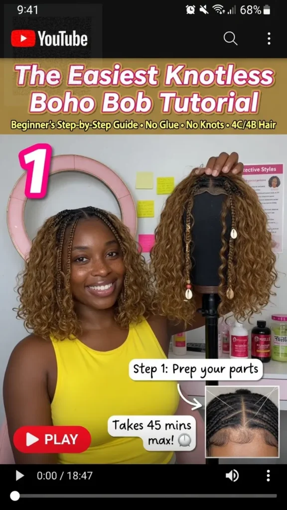 The Easiest Knotless Boho Bob Tutorial: Beginner’s Step-by-Step Guide