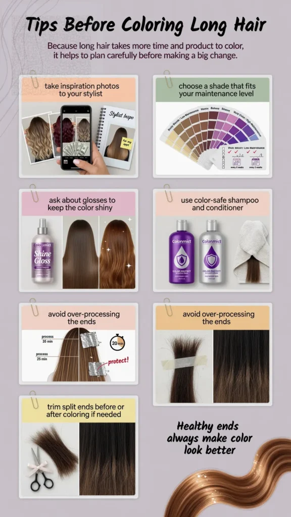 Tips Before Coloring Long Hair