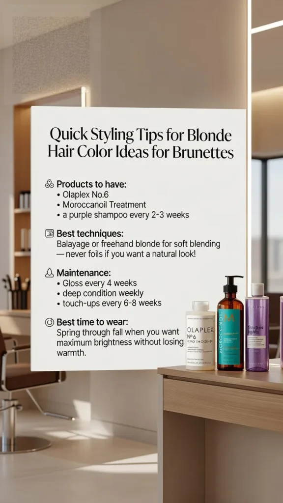 Quick Styling Tips for Blonde Hair Color Ideas for Brunettes