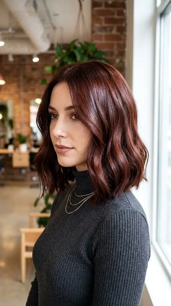 Glossy All-Over Dark Auburn