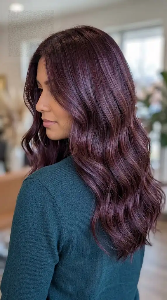 Mahogany Hair Color With Plum Tones