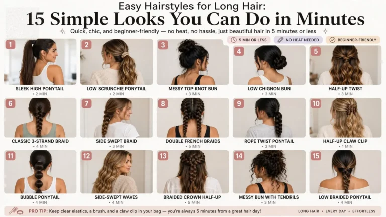 Easy Hairstyles for Long Hair: 15 Simple Looks You Can Do in Minutes
