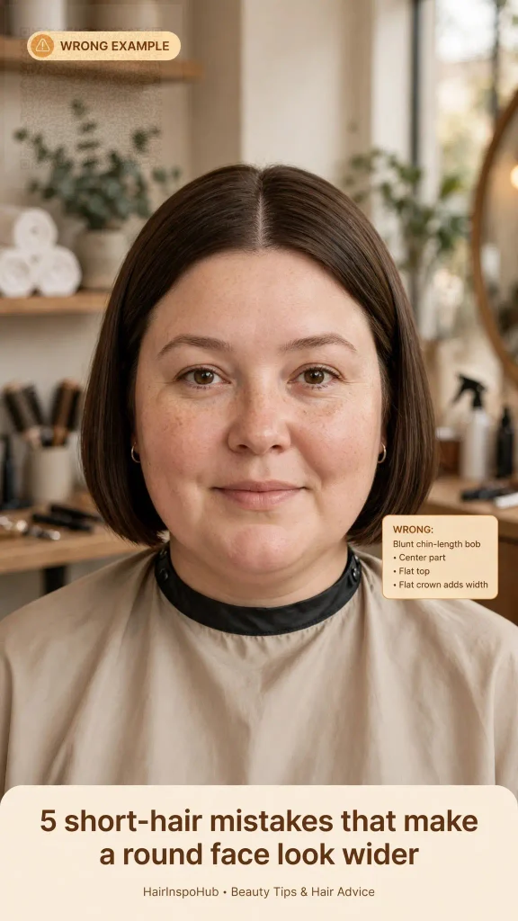 5 mistakes round face wider