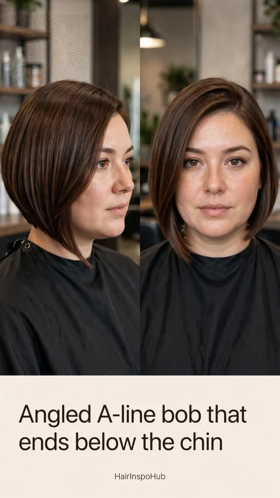 Angled A-line bob below chin