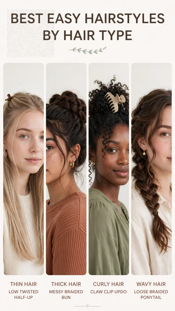 Best easy hairstyle by hair type