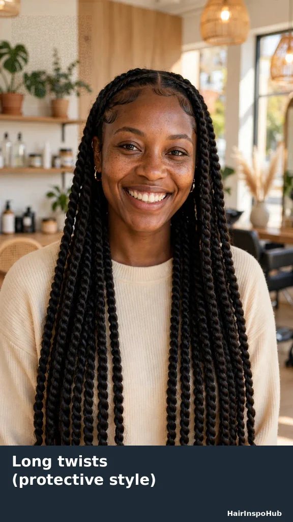 Long twists protective style