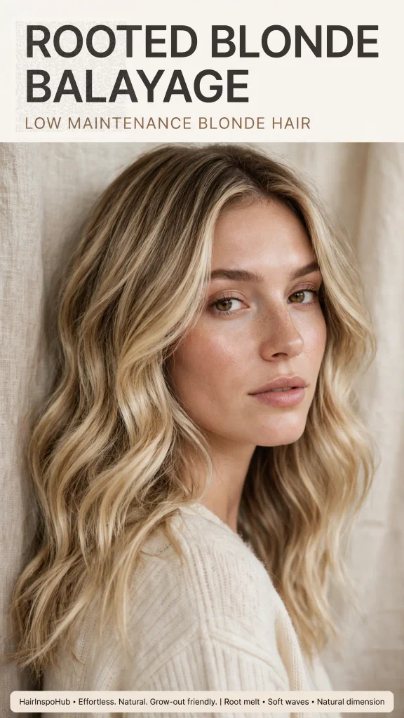 Rooted blonde balayage