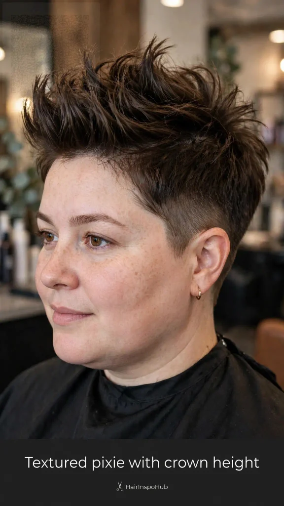 Textured pixie with crown height