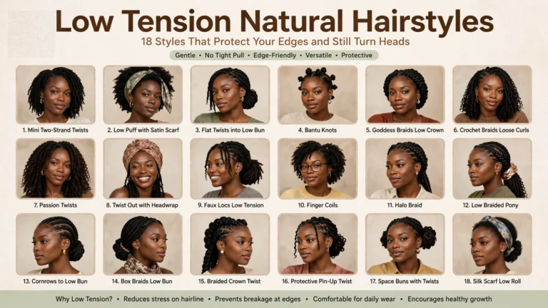 18 Low Tension Natural Hairstyles That Protect Your Edges
